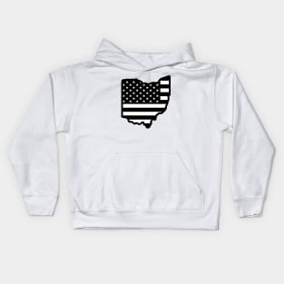 Black and White Ohio Flag Kids Hoodie